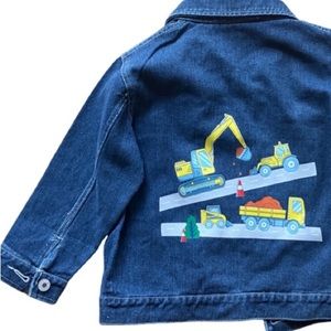 HengSheng Distressed Blue Denim Jacket Construction Theme Size 110 (5/6)